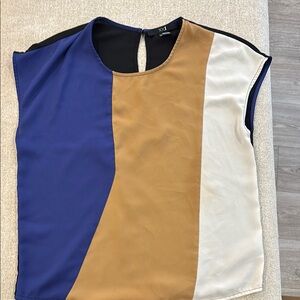 Forever 21 Blue Asymmetrical Sleeveless Blouse